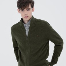 타미힐피거 캐시미어혼방 레귤러핏 솔리드 집업 가디건 T12A6KCD140MT1 MRD