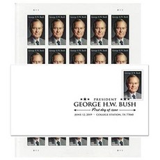 일반 George HW Bush Forever 우표 (시트 + 첫날 표지), One Color_Sheet + First Day C, One Color_Sheet + First Day C