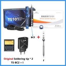 USB TS101 납땜 다리미 미니 온도조절기 LCD 디스플레이 TS100 TS 101 업그레이드 PD 플매트 카펫 러그 팁 세트 파란색 90W