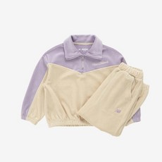 [뉴발란스] M 키즈트레이닝세트 PQC NK9YE4804G-88 벨로아 배색크롭 반집업 셋업