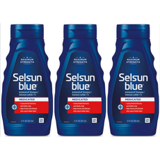 Selsun Blue 셀선블루 댄드러프 샴푸 325ml 3개 Medicated Maximum Strength Dandruff Shampoo 비듬케어, 3팩