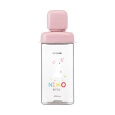 코멕스 네모물병 핑크토끼 430ml/물병/핑크토끼/물통 주방용품 > 보관/밀폐용기 물병/물통 보틀스티커/기타물병소품, 430ml, 1개