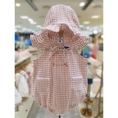 밍크뮤1 24SS (PK)링클체크플라워바디수트SET(보넷세트) (3431360403)