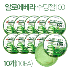 [정품][10개입] 데이랑스 알로에 수딩젤 300ml 대용량 10개묶음 짐승젤 고농축 알로에베라 피부진정 쿨링효과 알로에수딩젤, 10개입 (300ml x 10)