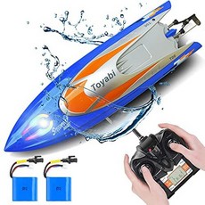 GizmoVine 취미 RC 보트 조명이있는 원격 제어 보트 호수 수영장 용 2.4Ghz 무선 제어 보트 충전식 배, 한 가지 색상_One Size, 한 가지 색상_One Size, 한 가지 색상