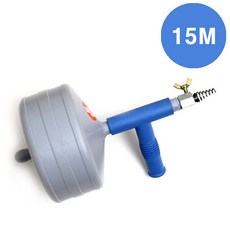 에이스샵_관통기 스프링 청소기(15M) 압축기 뚜러펑 뚫어뻥 변기뚫기, 1개, 블루