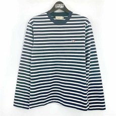 [메죵키츠네] 20FW 당일 메종키츠네 스트라이프 긴팔티 네이비/화이트 FU00115KJ0