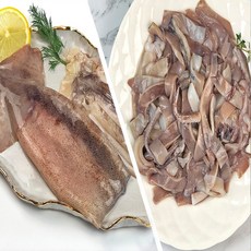 손질오징어SET 국산 손질오징어채1.2kg+손질통오징어760g