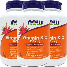 k2 – [여성] 3병 Now Foods 나우 푸드 비타민 K2 K-2 100 mcg 250 야채캡슐 250정