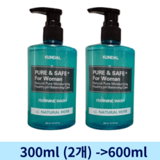 쿤달 퓨어 앤 세이프 여성청결제 네추럴허브, 600ml, 1개 - 쿤달청결제