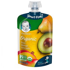 Gerber 2nd Foods Pear Mango & Avocado Pureed 거버 2단계 피어 망고 아보카도 퓨레 99g 12팩, 1