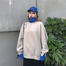 K0L1040 여자맨투맨 페이크 레이어드 풀오버 여유핏