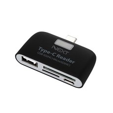 이지넷유비쿼터스 Type-C to USB SD M2 TF OTG 카드리더기 NEXT-486TC, 블랙