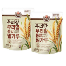 [메가마트]백설 우리땅 우리밀 통밀 밀가루 750g, 2개