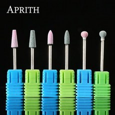 APRITH 6pcs 세라믹 스톤 버 전기 네일 아트 머신 3 분의 32 드릴 비트 세트, 상세내용참조