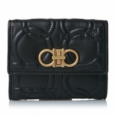 페라가모 퀼티드 간치니 반지갑 22 D339 NERO QUILTING 0695499