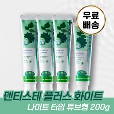 덴티스테 플러스 화이트 치약 200g 구취 제거 텁텁함 개선 도움 상쾌함 개운함 청량함 입냄새 구강 청결 관리 8가지 자연 유래 허브 성분 자일리톨 비타민 C 이산화규소 함유, 200g x 2개