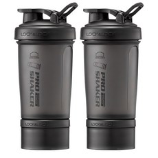 프로쉐이커 락앤락 쉐이크 보틀 600ml + 컨테이너 140ml, 매트블랙, 2개 매트블랙, 600ml