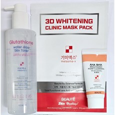 기미엑스 글루타치온 물방울 스킨 토너 ( 260ml) +3D마스크팩 (30ml) +폼클렌징 (30ml) / 닥나무추출물 대용량, 1개