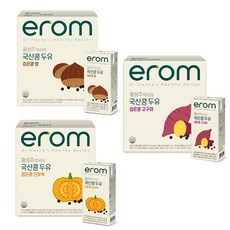 이롬 황성주 국산콩 두유 3종 (단호박/검은콩 밤/고구마), 48개, 190ml