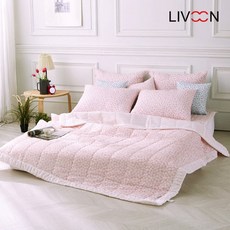 리브온 (LIVOON) 퓨어플라워 시어서커 누비이불베개세트S, 블루