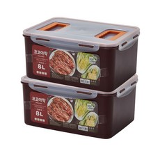 [생담] 진공 다용도 코코아락 김치통 1+1 김장 보관 밀폐용기 8L, 2개