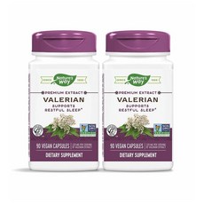 Nature's Way Valerian Valerenic Acids Non-GMO Project Verified VCaps 네이처스 웨이 발레리안 발레레닉산 220mg 90정 2팩, 1개, 상세페이지 참조