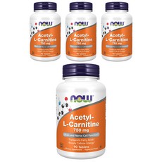 나우푸드 아세틸 L-카르니틴 750mg 타블렛 비건, 90개입, 4개, 90정