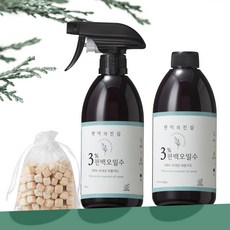 1+1 3%편백오일수 편백의진심 천연 피톤치드 편백수 스프레이 탈취제 500ml+500ml리필+편백큐브, 2개, 500ml - 편백추출물