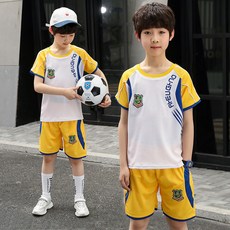 신풍무역 2021 여름 아동복 남아 캐주얼 퍼즐 반팔 축구복 세트 중 주니어 투피스