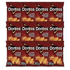 도리토스 나초 칩 플레임 그릴 스테이크 180g x 12팩 또띠아 나쵸 Doritos Flame Grilled Steak Tortilla