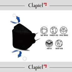 당일출고) 끌라삐엘 보건용 황사방역 마스크 대형 KF94 블랙