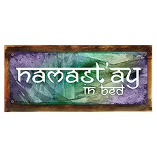 Wood-Framed Namastay in Bed Metal Sign Framed 6”x16 Bar Man Cave Den Pub Wa (Framed 6”x16"), Framed 6”x16"