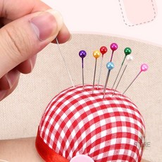 STS 바늘쿠션 손목밴드 수예 시침핀꽂이 바늘보관 바늘쌈 바느질재료, 레드, 1개