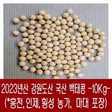[다온농산] 2023년산 강원도산 백태 메주콩 흰콩 -10Kg- 홍천군 농가, 1개