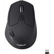 Logitech M720 Triathalon 다중 장치 무선 마우스 – Bluetooth 또는 USB와 쌍으로 연결된 Windows 및 Apple Mac 컴퓨터 3 개, 단일옵션, 단일옵션