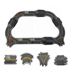 소리안나매트 EVA 자동차 도로 만들기 매트 16p + 터널 4p 세트 그레이혼합