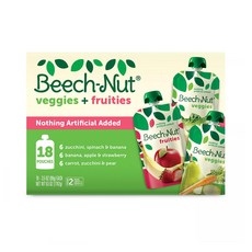 Beech-Nut 2단계 이유식 99g 6x3개입 베지 후르츠 Beech-Nut Veggies and Fruities Stage 2 Baby Food, 18개