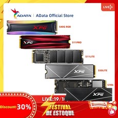 SSD 메모리 ADATA XPG GAMMIX S11 Pro M2 NVMe 512GB 1TB 2TB S50 2280 PCIe s50 s40 s70b 노트북 데스크탑용 내장 솔리드 스, 없음, 3.S70b 2T