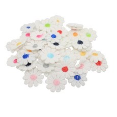 JC 50Pcs 데이지 꽃 아플리케 의류 자수 패치 스티커 옷에 바느질