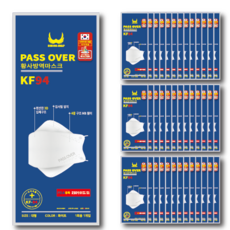 KF94 대형 화이트 국산 패스오버 마스크 50매