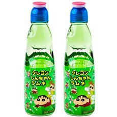 크레용신짱라무네 탄산음료 멜론, 200ml, 2개