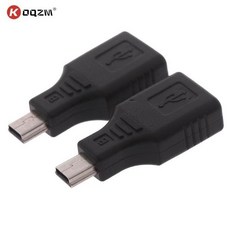 미니 USB 남성 여성 변환기 커넥터 전송 데이터 동기화 OTG 어댑터 자동차 AUX MP3 MP4 태블릿 전화 U 디스크, 02 2pcs, 2개