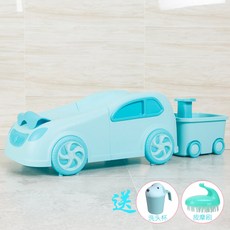 유아용 자동차 모양의 샴푸 접이식 의자 배수 가능, 스카이블루