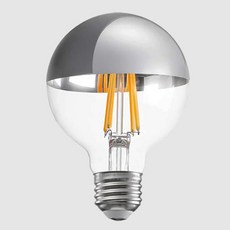 LED 에디슨전구 실버 크롬 미러전구 G80 램프, 1개, 전구색 1개, 전구색