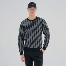 레노마골프 23FW 남성 사선 잔패턴 라운드넥 니트 RMSRM3206-199