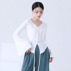 시우리치 여성 한국무용 연습복 상의 V넥 고전 의상 우리치 여성 한국무용 연습복 상의 V넥 고전 의상
