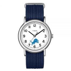 Timex 타이맥스 타임맥스 유니 위켄더 38mm 시계 슬립 스루 싱글 레이어 스트랩 포함 디트로이트 라이온스.