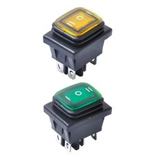 Royalways 백라이트를 가진 2pcs 녹색 황색 6 Pin 온 / 오프 / 로커 전원 스위치, 1개