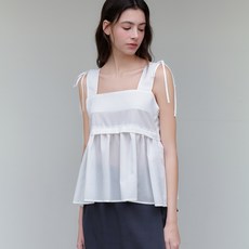 아워코모스 comos 1124 ribbon sleeveless blouse (ivory)